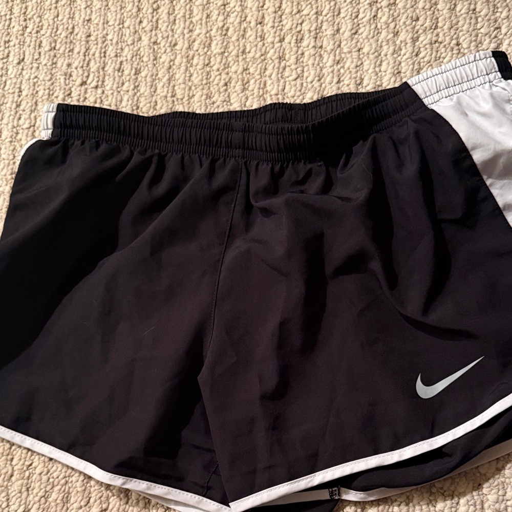 Nike Women's Black and White Athletic Shorts